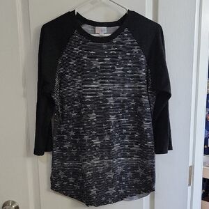 LuLaRoe Black and White Striped Top